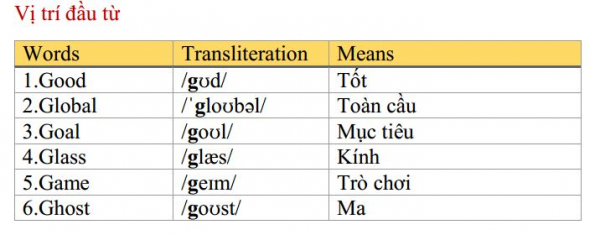 vị trí đầu từ