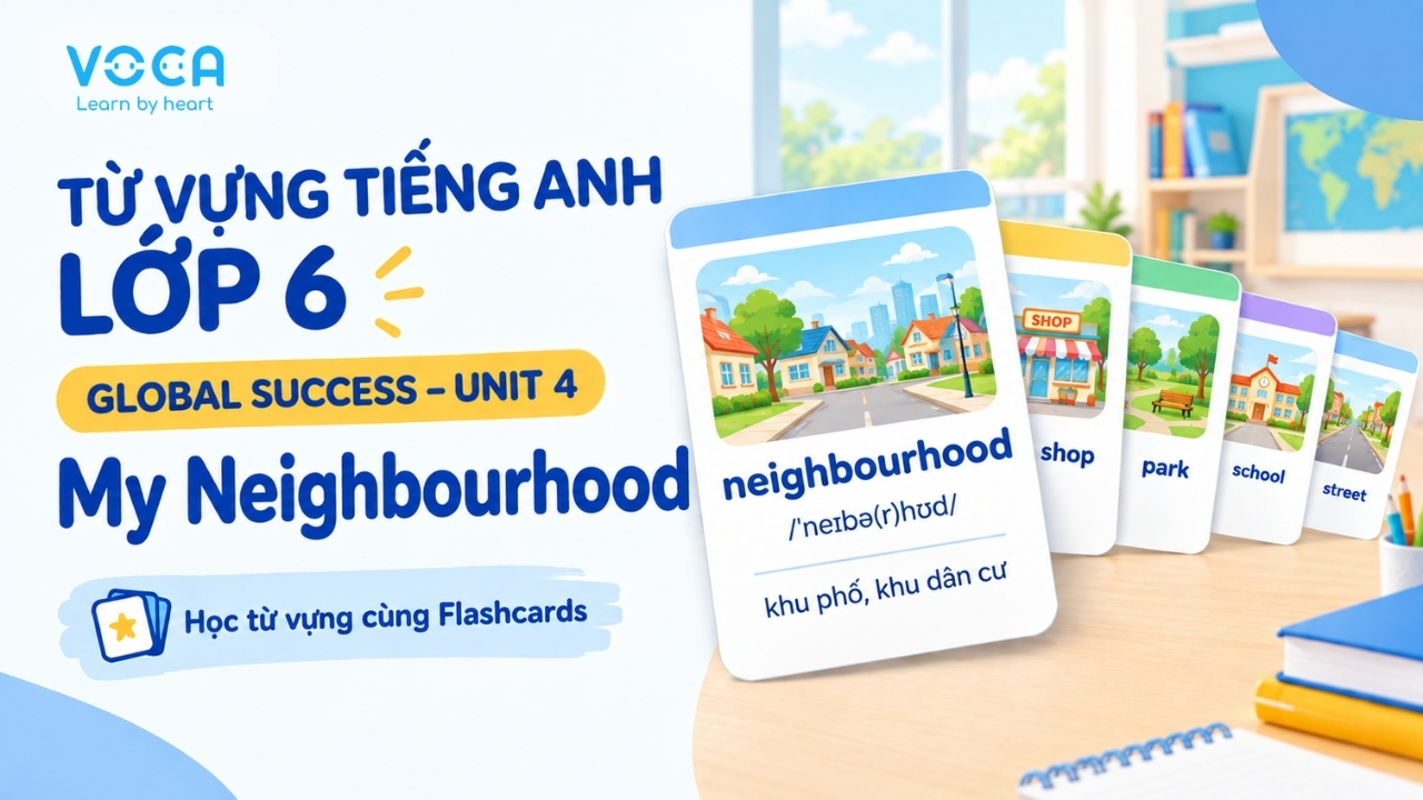 Từ vựng tiếng Anh lớp 6 Global Success Unit 4: My Neighbourhood