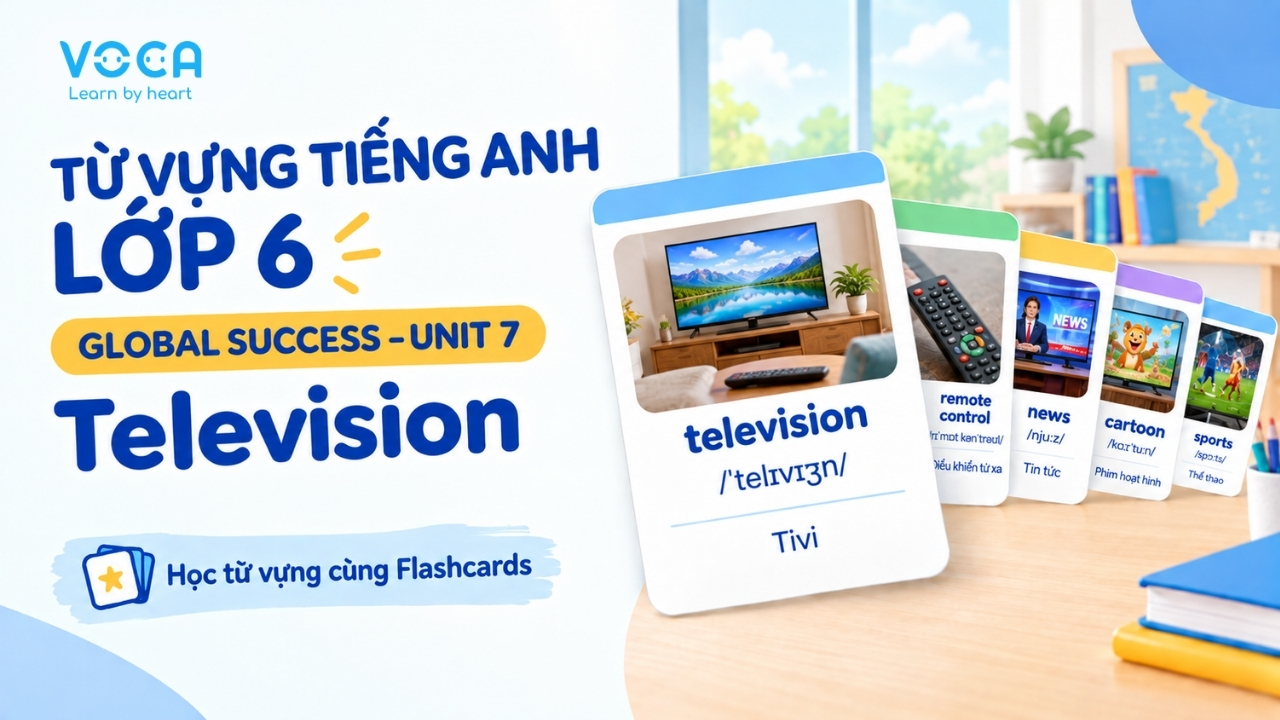 Từ vựng tiếng Anh lớp 6 Global Success Unit 7: Television