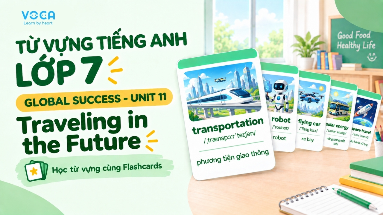 Từ vựng tiếng Anh lớp 7 Global Success Unit 11: Traveling in the Future