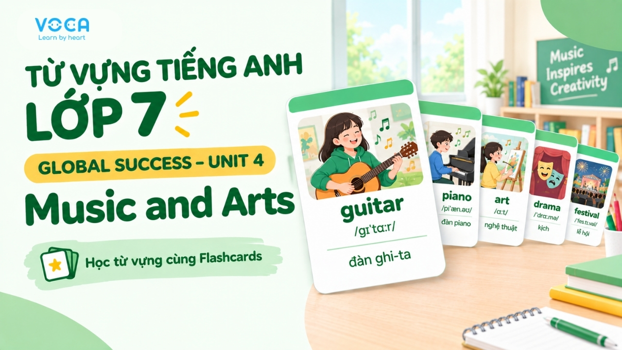 Từ vựng tiếng Anh lớp 7 Global Success Unit 4: Music and Arts