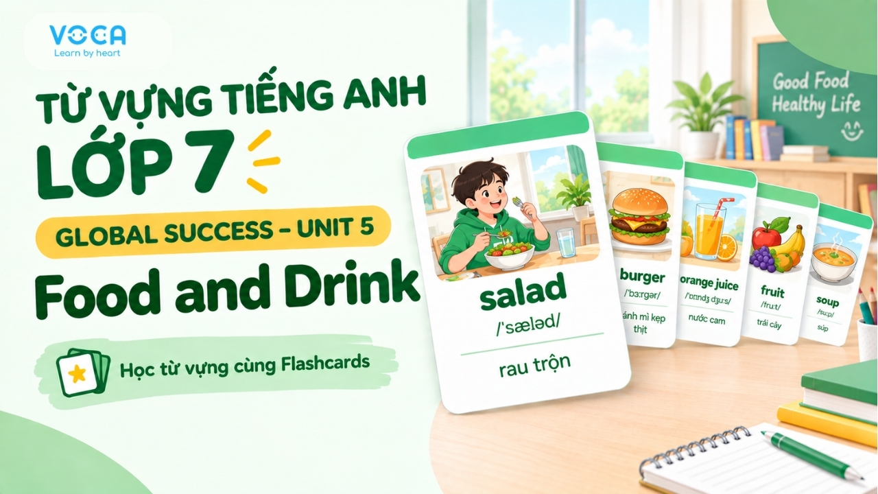 Từ vựng tiếng Anh lớp 7 Global Success Unit 5: Food and Drink