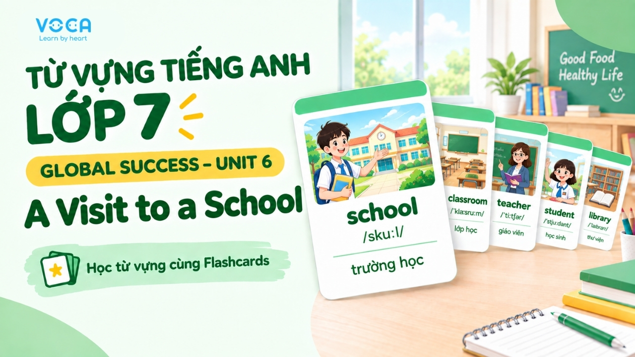 Từ vựng tiếng Anh lớp 7 Global Success Unit 6: A Visit to a School