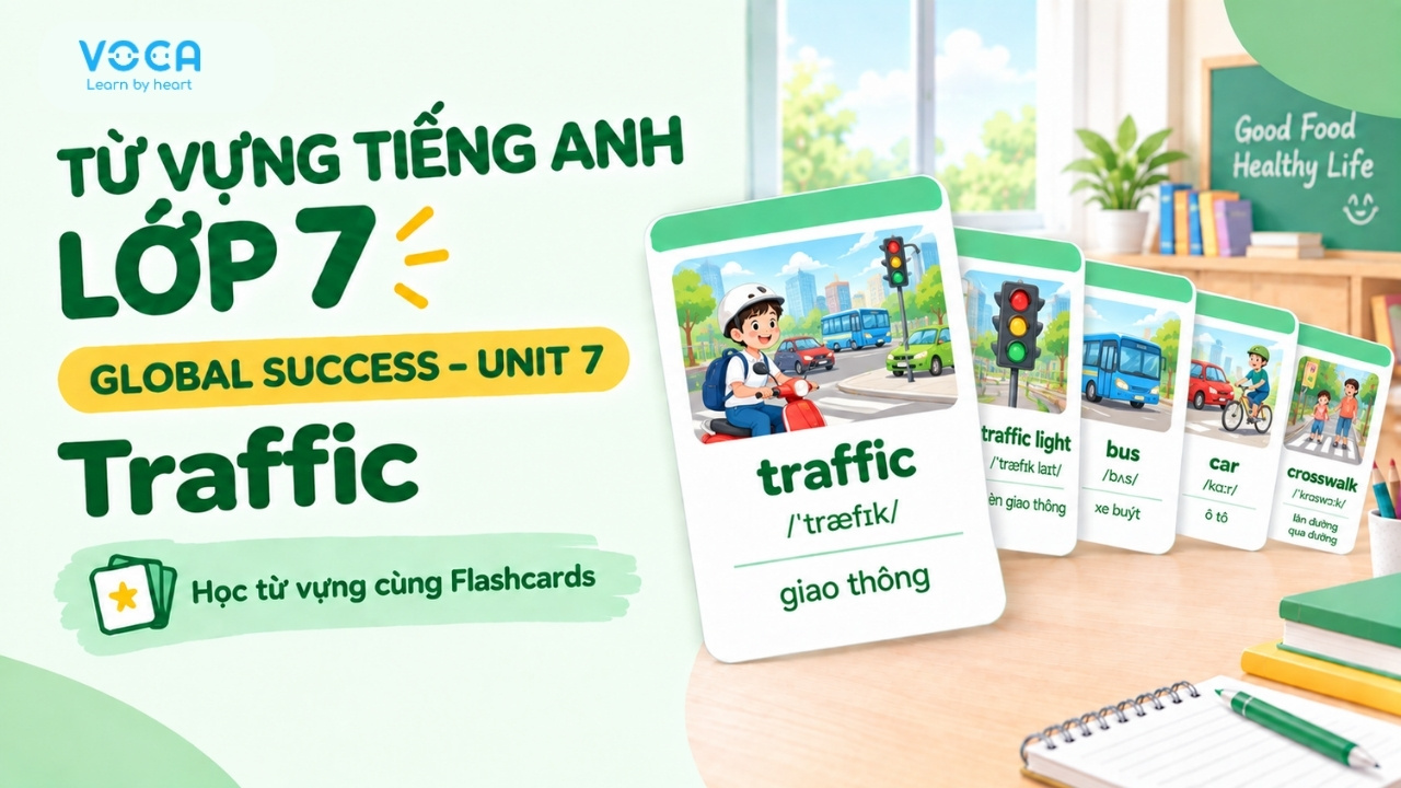 Từ vựng tiếng Anh lớp 7 Global Success Unit 7: Traffic