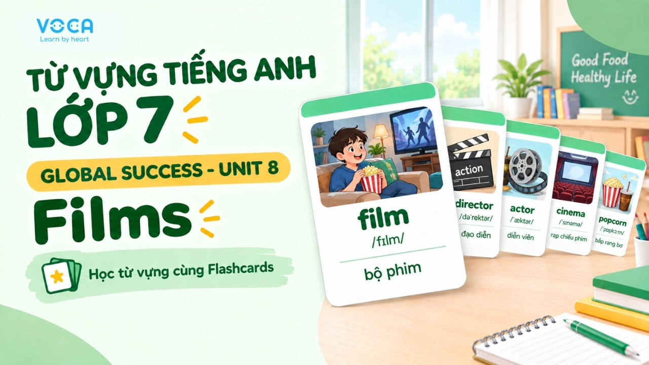 Từ vựng tiếng Anh lớp 7 Global Success Unit 8: Films