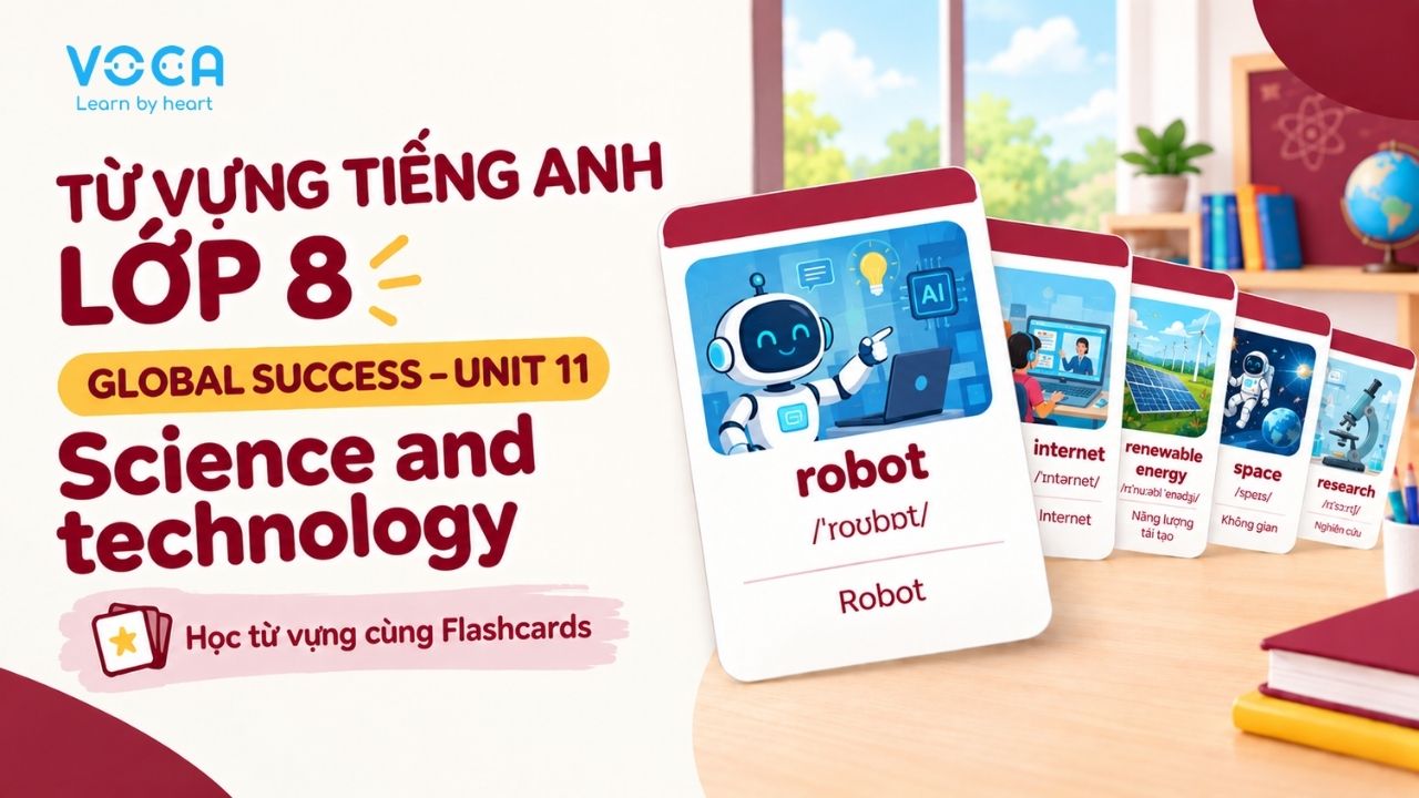 Từ vựng tiếng Anh lớp 8 Global Success Unit 11: Science and technology