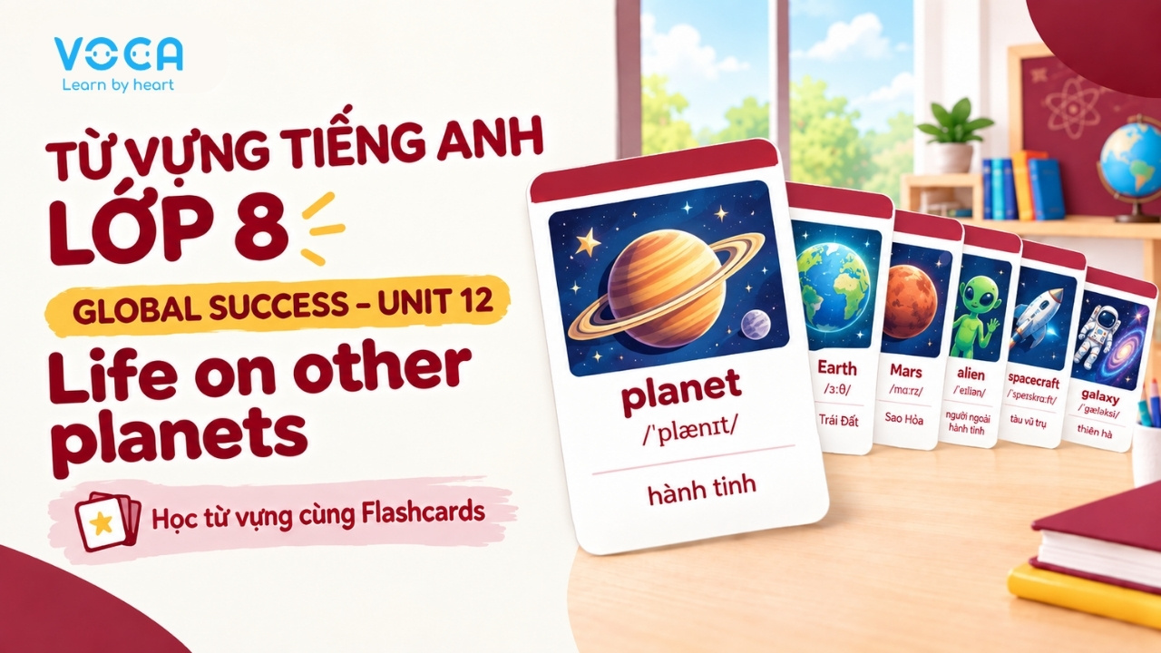 Từ vựng tiếng Anh lớp 8 Global Success Unit 12: Life on other planets