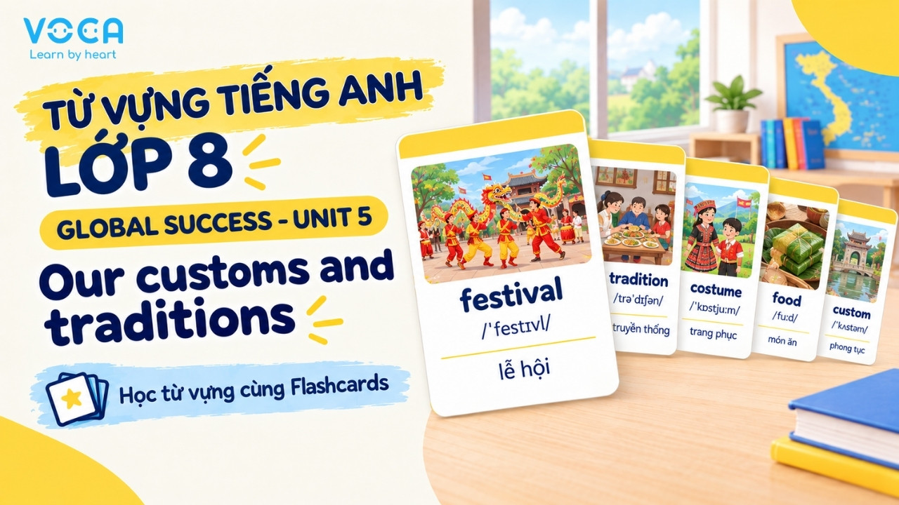 Từ vựng tiếng Anh lớp 8 Global Success Unit 5: Our customs and traditions