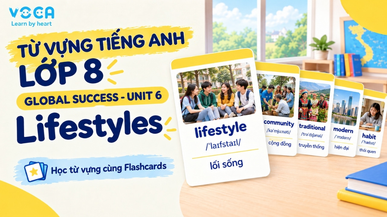 Từ vựng tiếng Anh lớp 8 Global Success Unit 6: Lifestyles